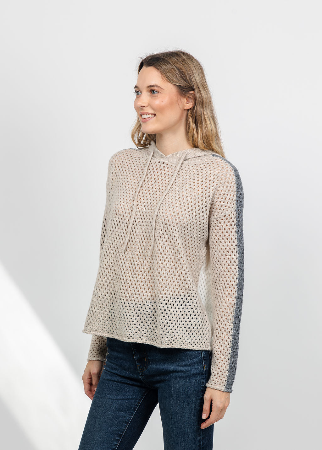 Lisa Todd Pop Hoodie in Oat/Ivory available at Barbara Katz