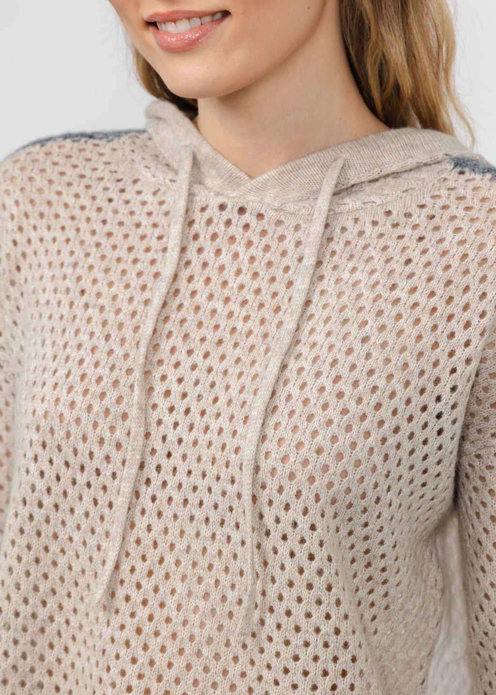 Lisa Todd Pop Hoodie in Oat/Ivory available at Barbara Katz