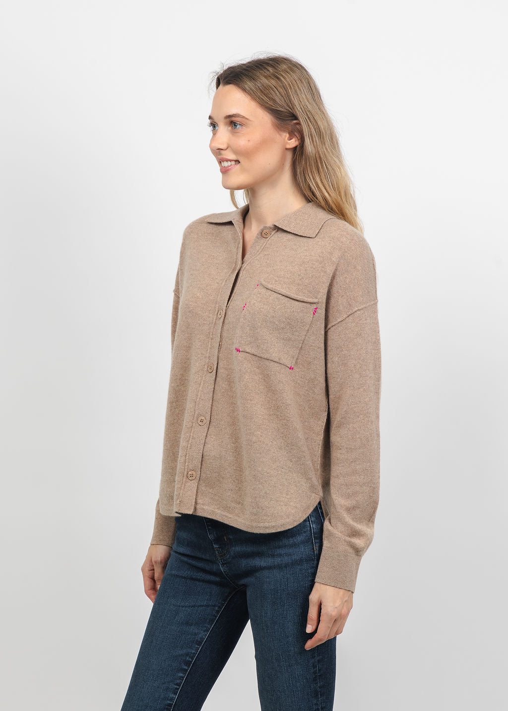 Lisa Todd The Big Shirt in Biscuit available at Barbara Katz