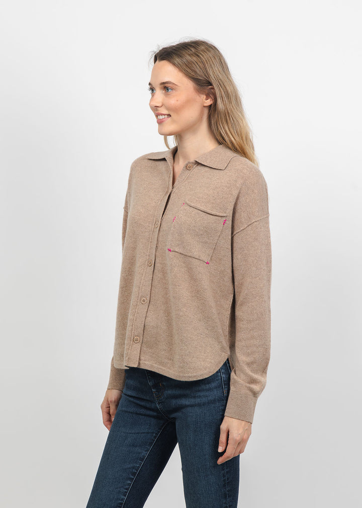 Lisa Todd The Big Shirt in Biscuit available at Barbara Katz