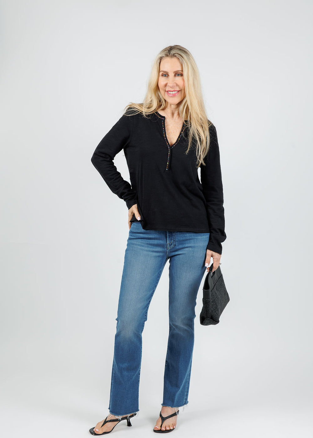 Lisa Todd XO Tee in Black available at Barbara Katz