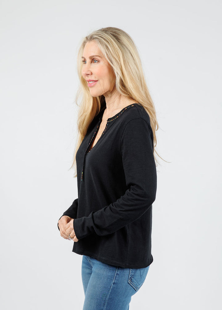 Lisa Todd XO Tee in Black available at Barbara Katz