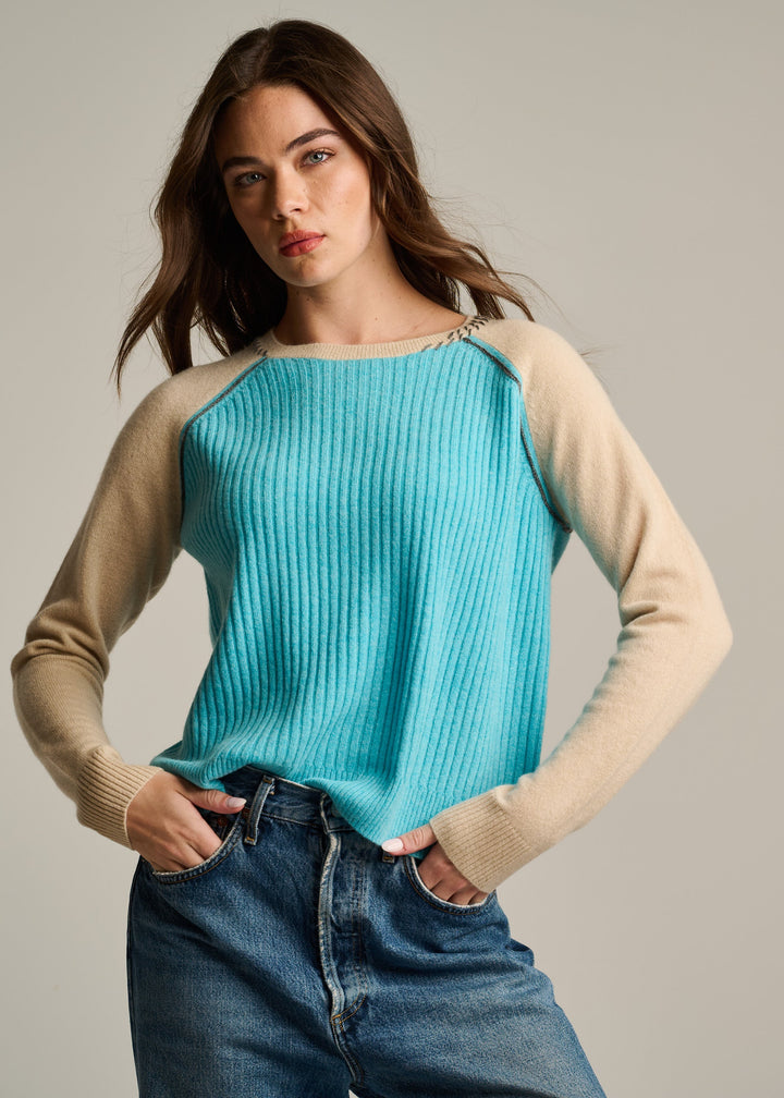 Lisa Todd Block Out Sweater in Blue Magic available at Barbara Katz