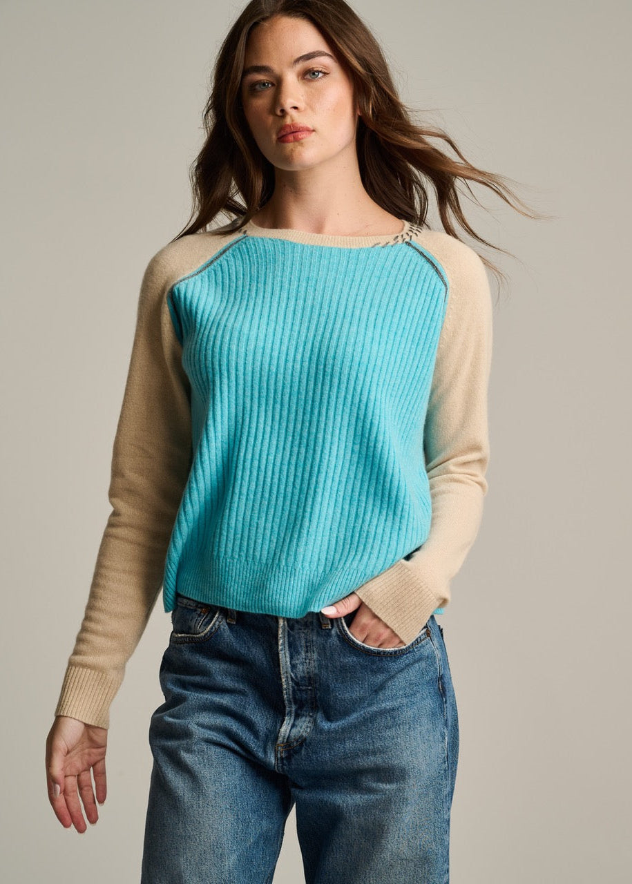 Lisa Todd Block Out Sweater in Blue Magic available at Barbara Katz