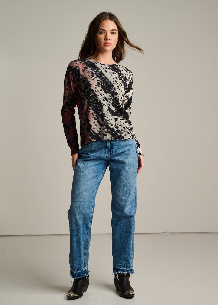 Lisa Todd Running Wild Sweater in Chocolate/Feather available at Barbara Katz