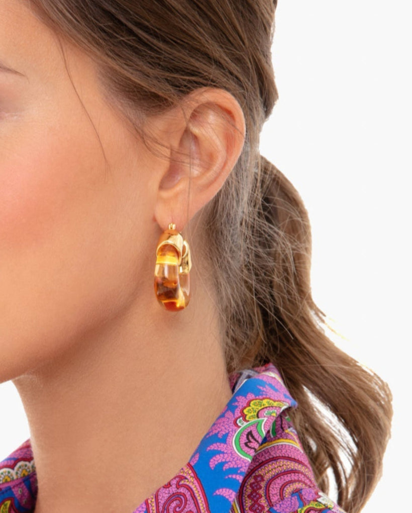 Lizzie Fortunato Organic Hoops in Honey available at Barbara Katz
