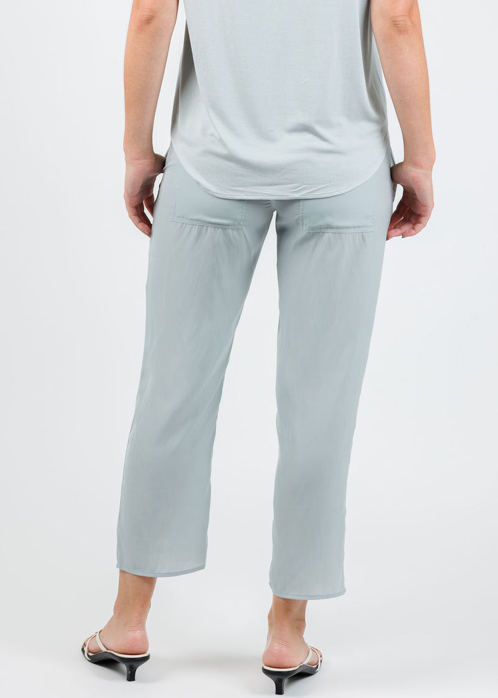 Lola & Sophie D Satin Crop Pants in Mineral available at Barbara Katz