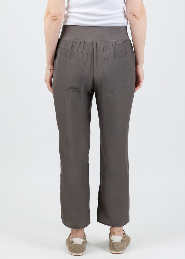 Lola & Sophie D Satin Crop Pants in Steel available at Barbara Katz