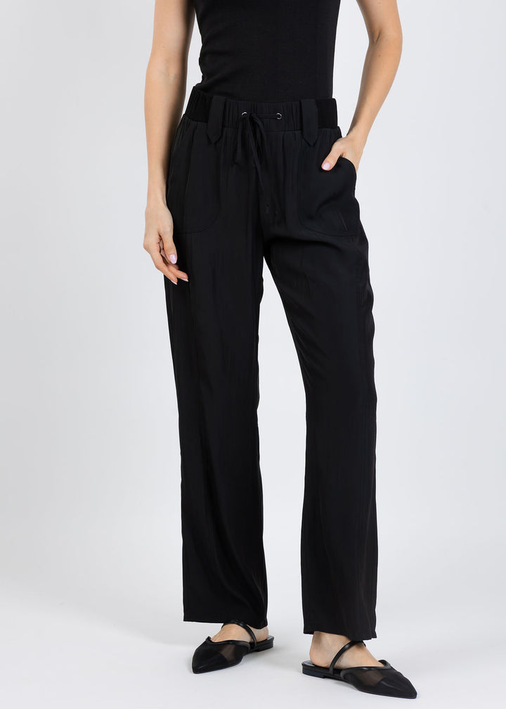 Lola & Sophie D Satin Pants in Black available at Barbara Katz