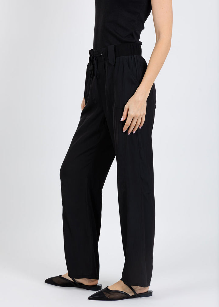 Lola & Sophie D Satin Pants in Black available at Barbara Katz