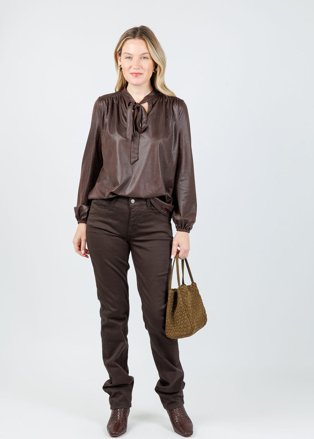 Lola & Sophie Ellie Vegan Shagreen Top in Leather available at Barbara Katz