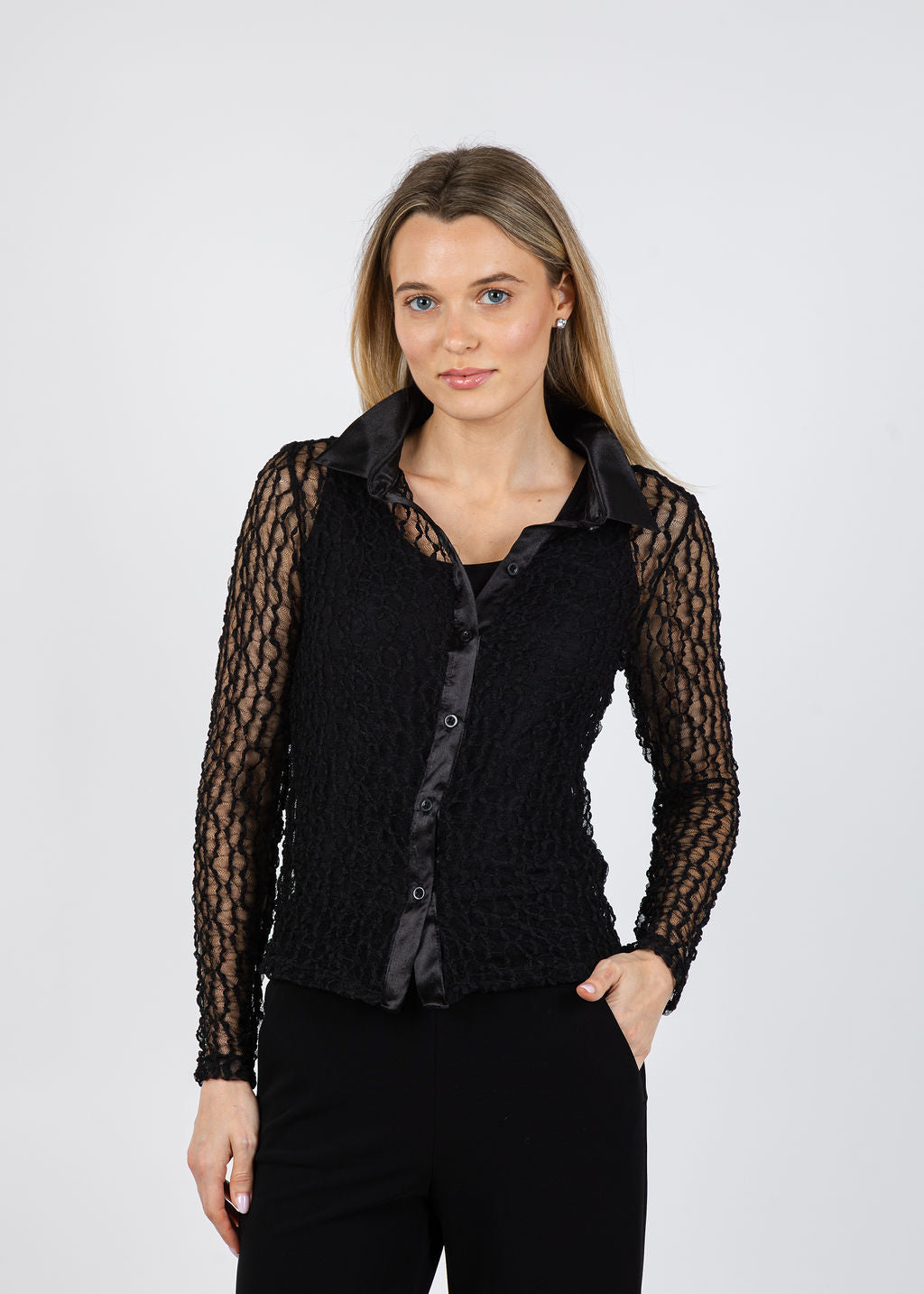 Lola & Sophie Kate Novelty Top in Black available at Barbara Katz