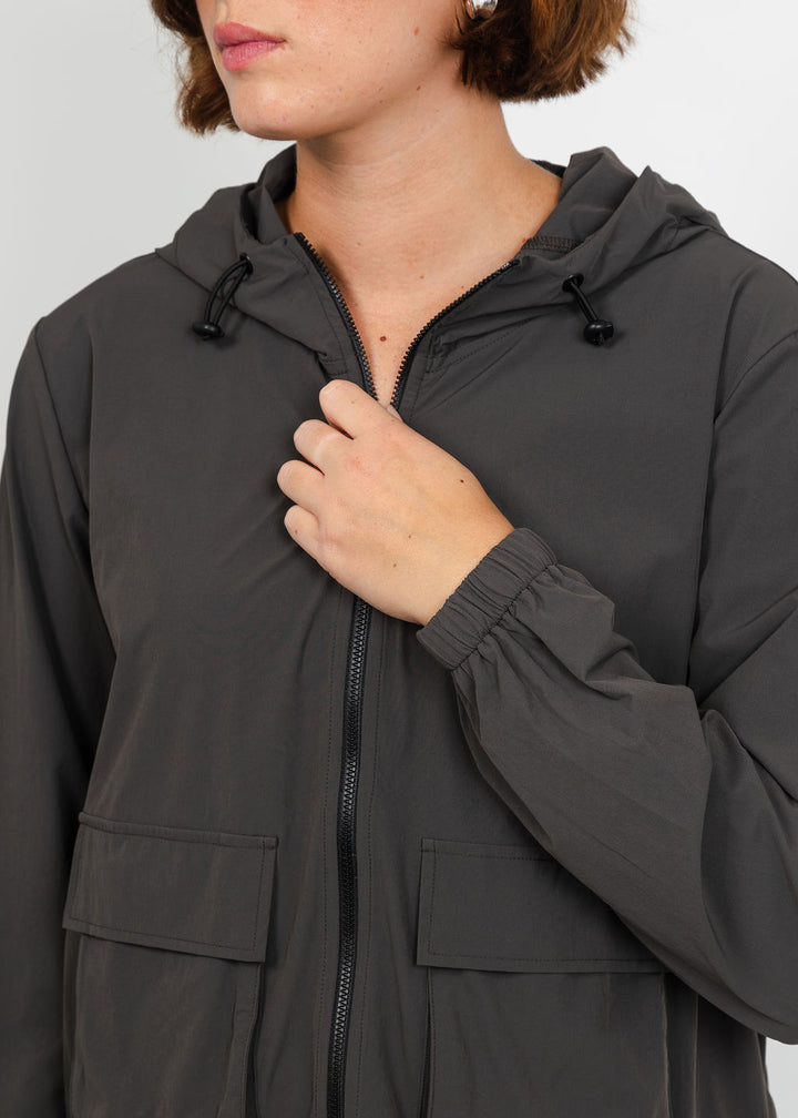 Lola &amp; Sophie Maya Tech Canvas Jacket in Olive available at Barbara Katz