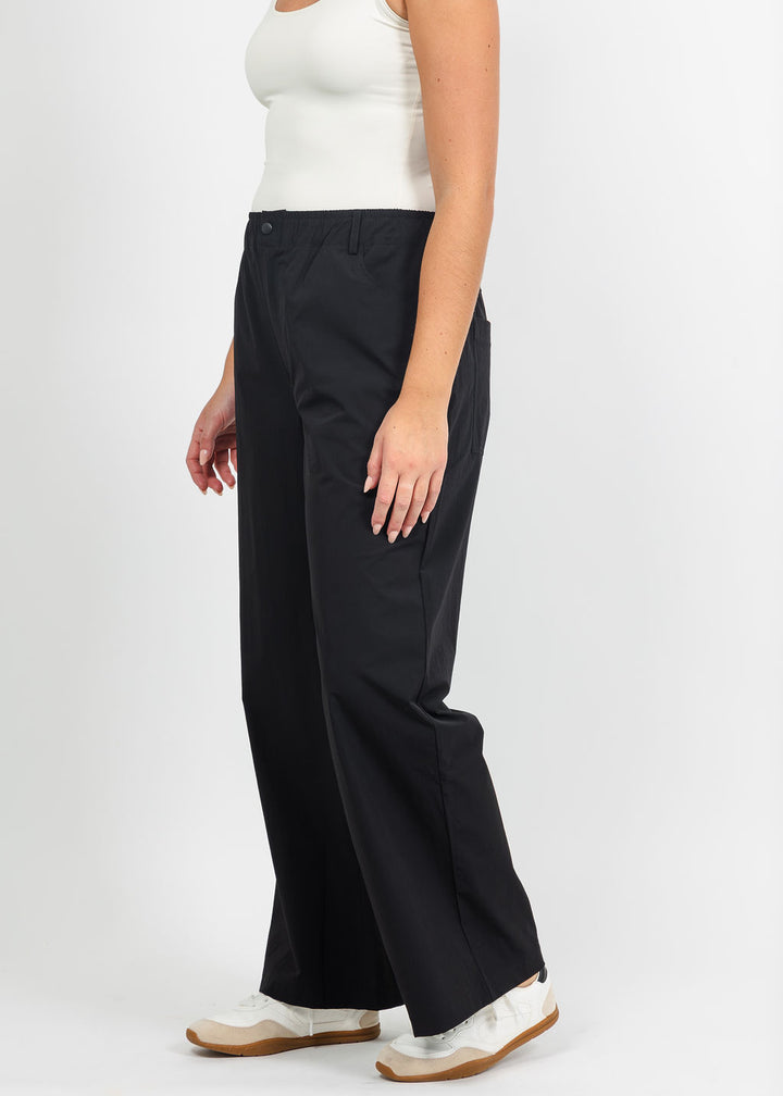 Lola &amp; Sophie Maya Tech Canvas Pant in Black available at Barbara Katz