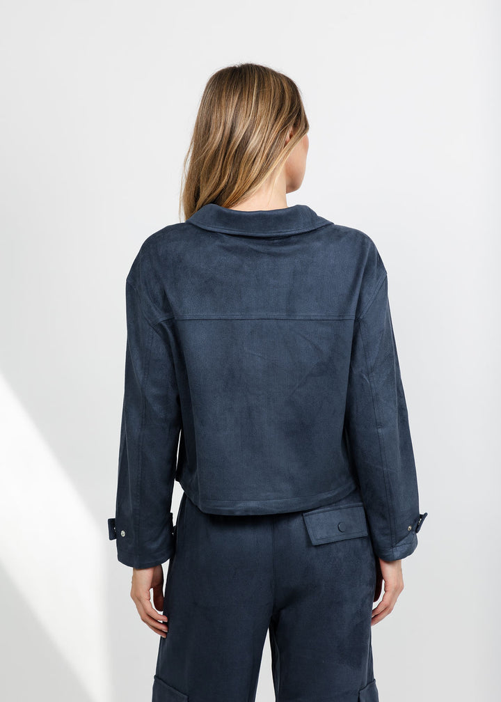Lola &amp; Sophie The Scout Suede Jacket - Night Watch available at Barbara Katz