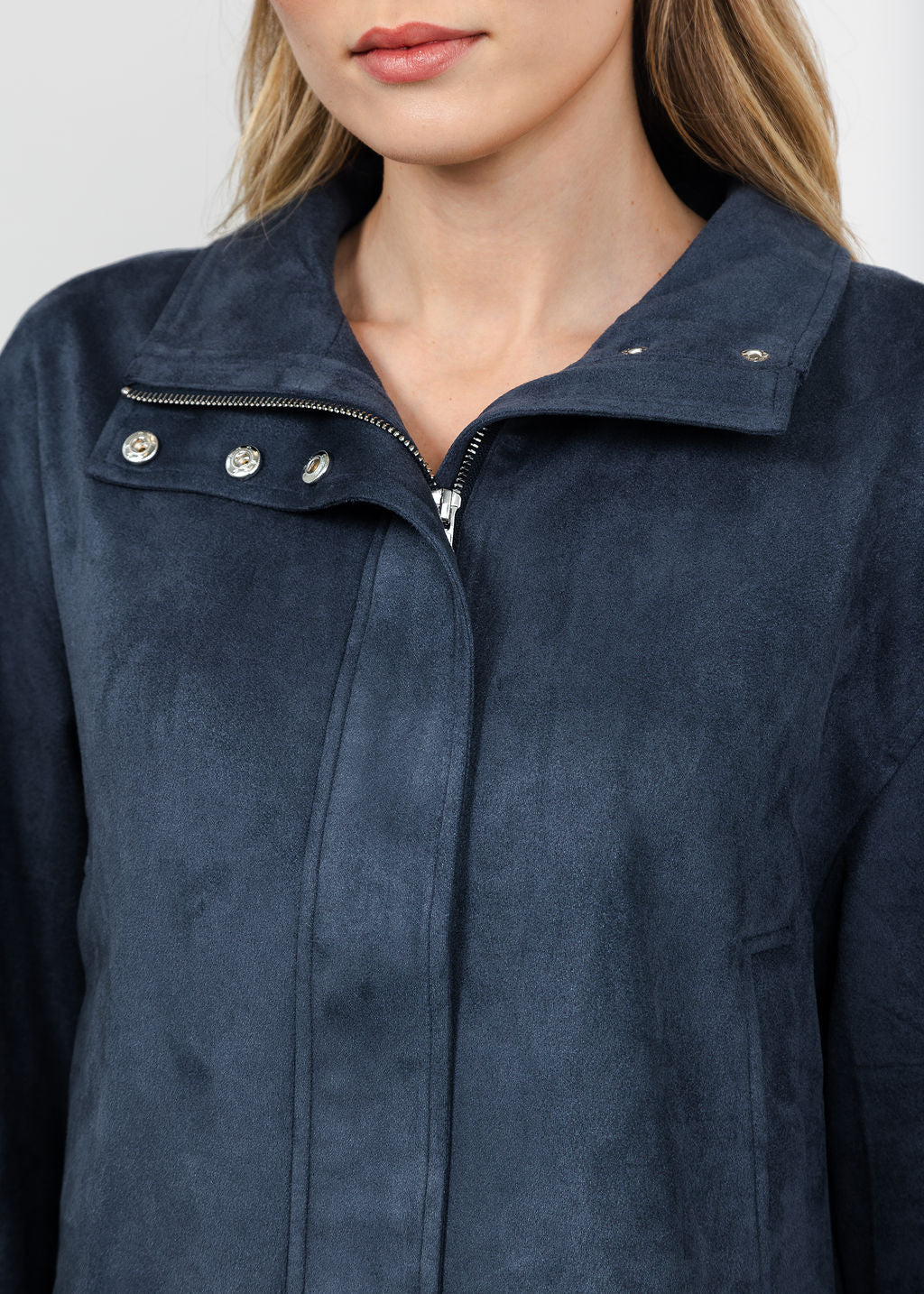 Lola &amp; Sophie The Scout Suede Jacket - Night Watch available at Barbara Katz