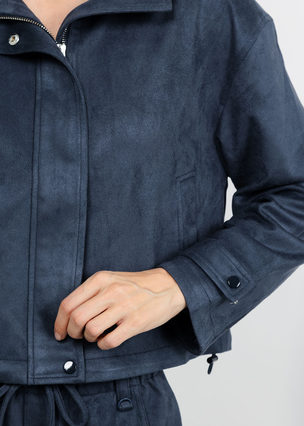 Lola &amp; Sophie The Scout Suede Jacket - Night Watch available at Barbara Katz