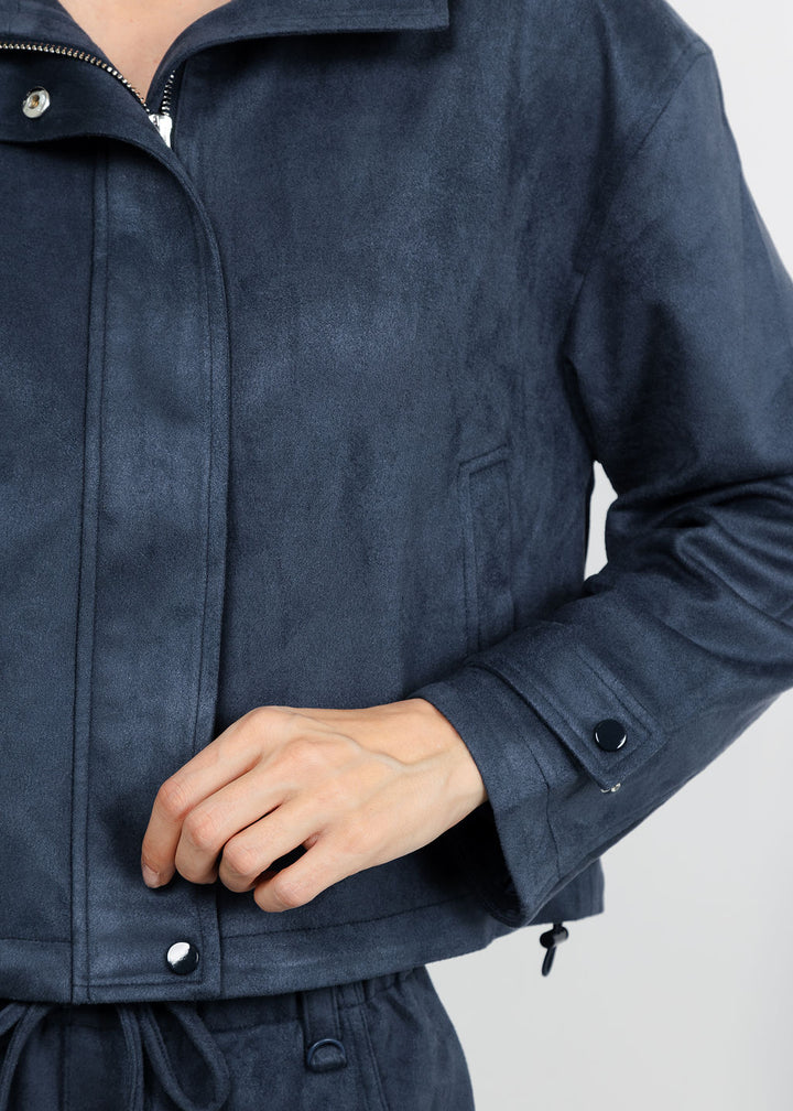 Lola &amp; Sophie The Scout Suede Jacket - Night Watch available at Barbara Katz