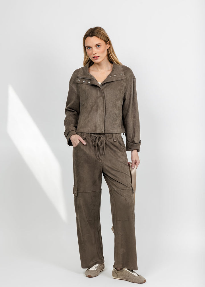Lola &amp; Sophie The Scout Suede Jacket and Pant - Olive available at Barbara Katz