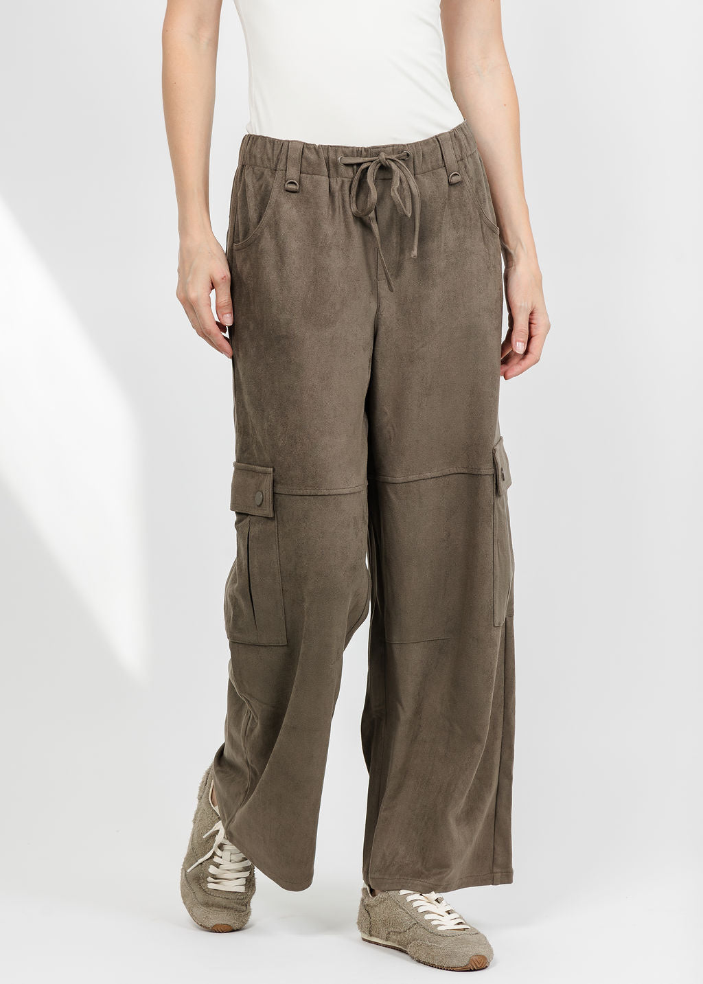 Lola &amp; Sophie The Scout Suede Pant - Olive available at Barbara Katz