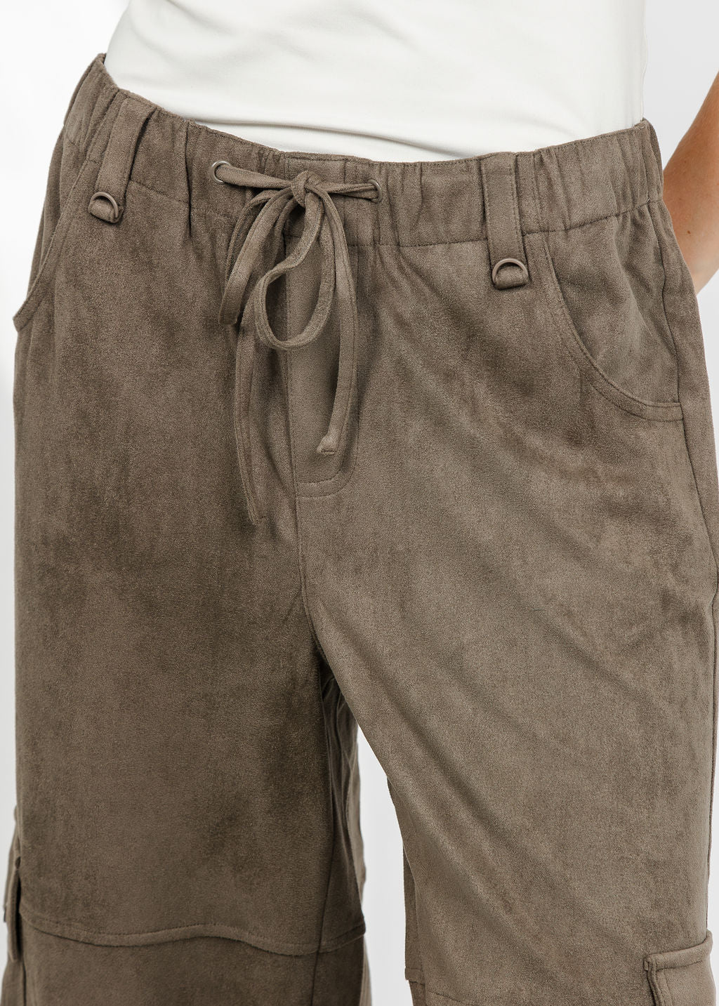 Lola &amp; Sophie The Scout Suede Pant - Olive available at Barbara Katz