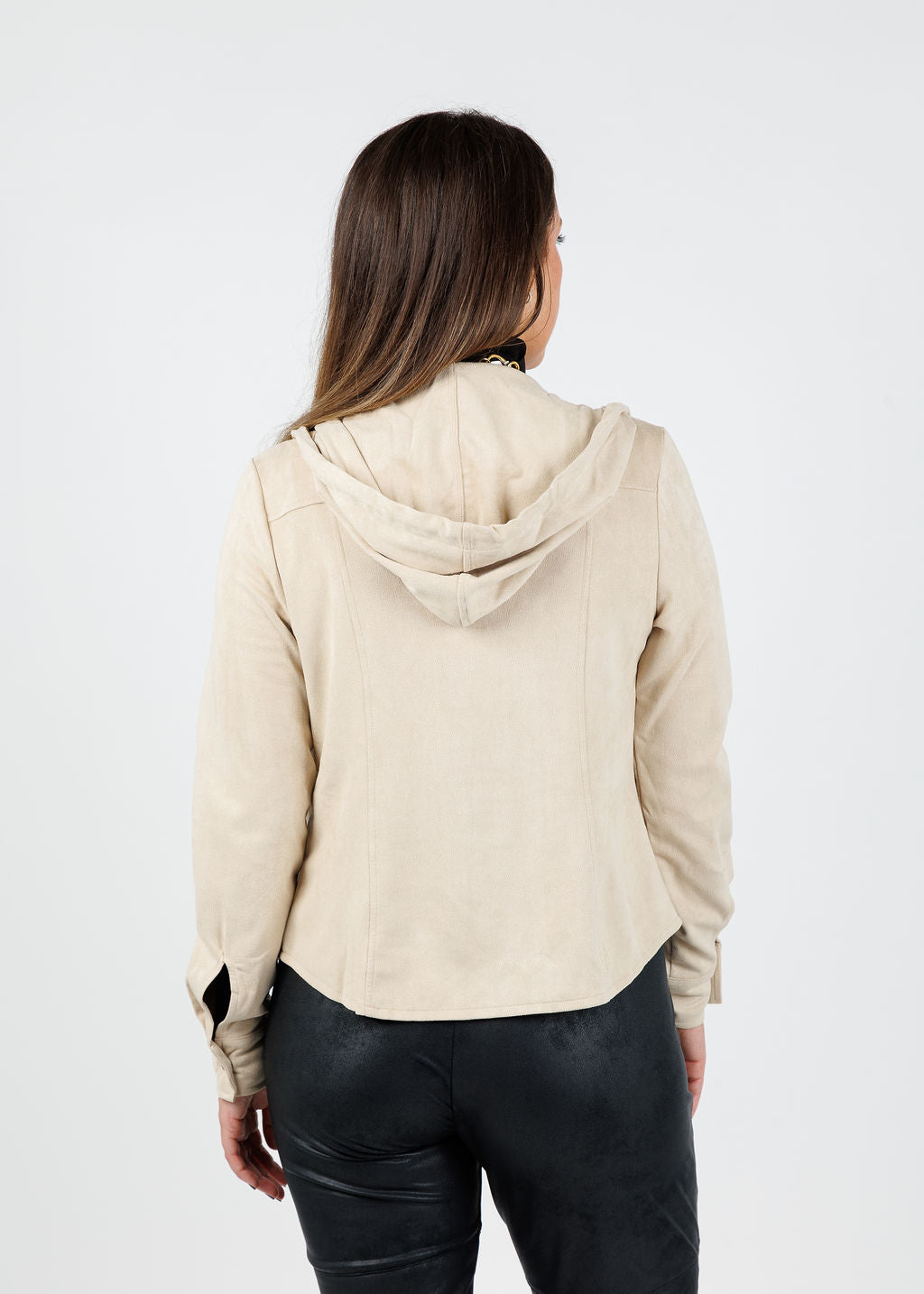 Lola & Sophie Ultra Suede Jacket in Beige available at Barbara Katz