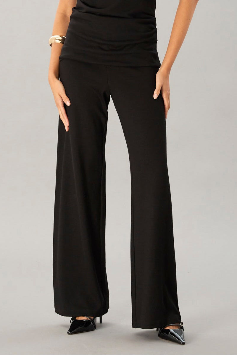 Lola & Sophie Luxe Ponte Pull On Pants in Black available at Barbara Katz