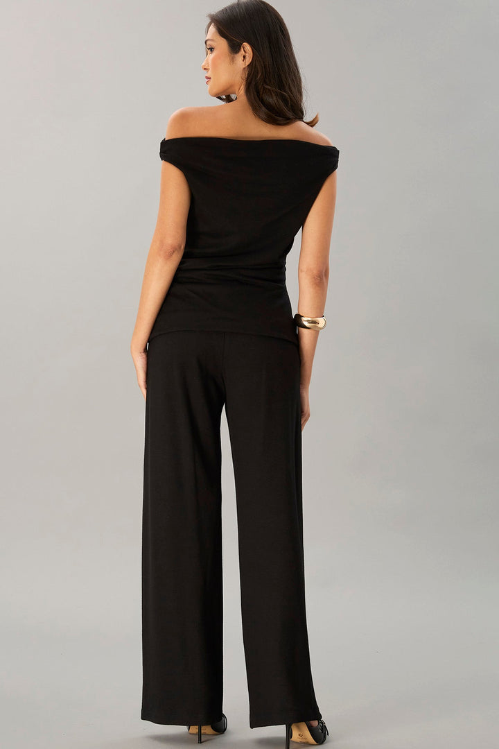 Lola & Sophie Luxe Ponte Pull On Pants in Black available at Barbara Katz