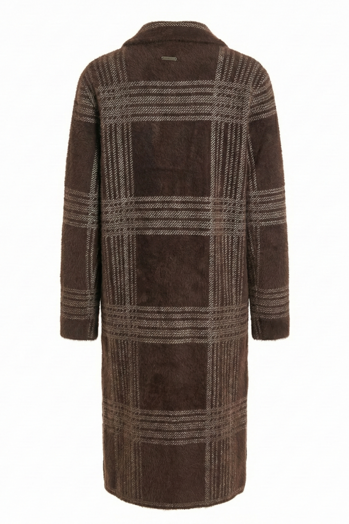 Adroit Atelier Lorie Single Breasted Knit Coat in Chocolate available at Barbara Katz