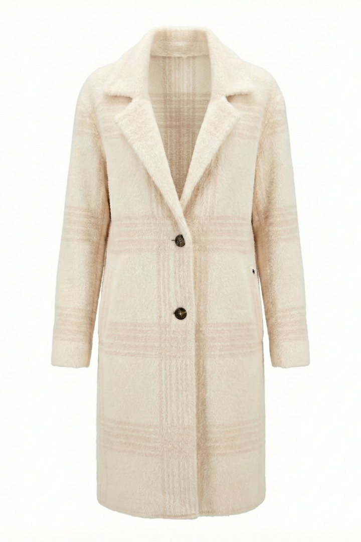 Adroit Atelier Lorie Single Breasted Knit Coat in Cream available at Barbara Katz
