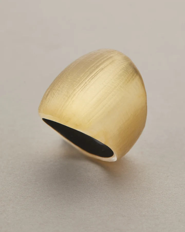 Lucite Block Ring - Gold