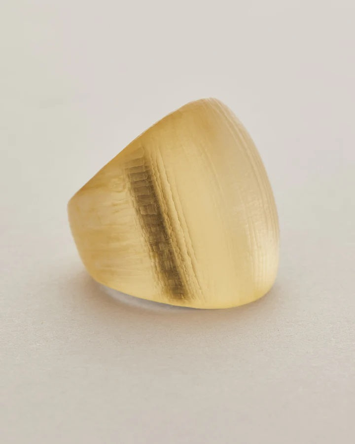 Lucite Block Ring - Gold