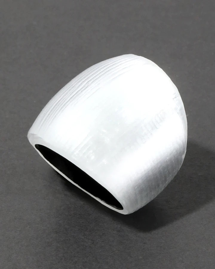 Lucite Block Ring - Silver