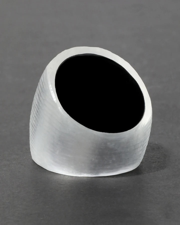 Lucite Block Ring - Silver