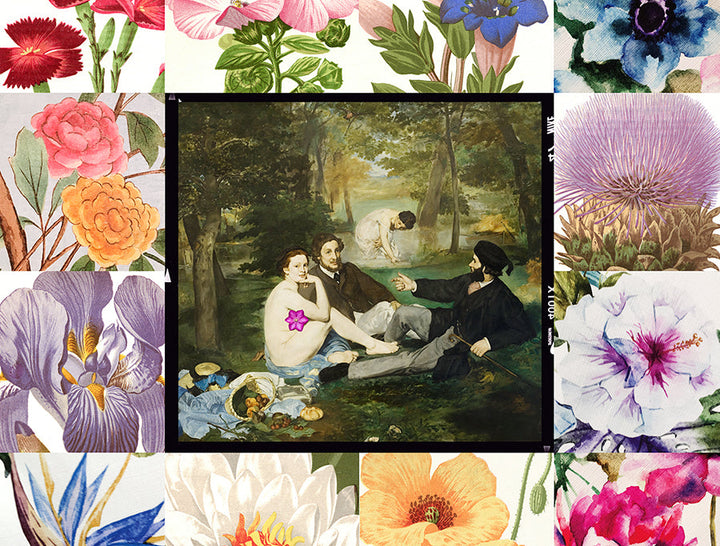 Suzi Roher Kim, Lunching On The Grass Scarf available at Barbara Katz