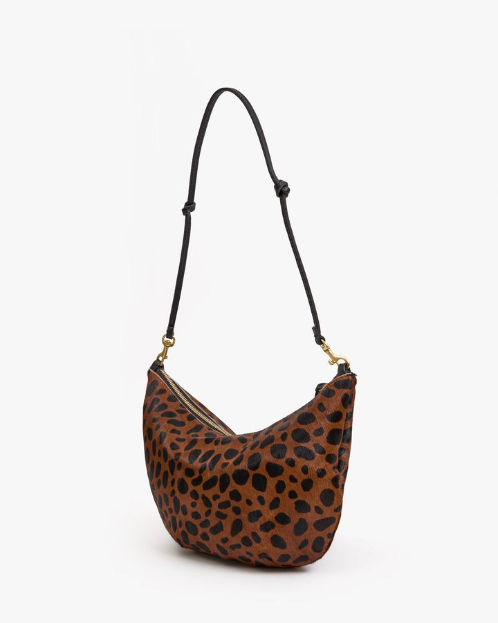 Clare V Lune Bag in Tan Leopard Hair On available at Barbara Kat