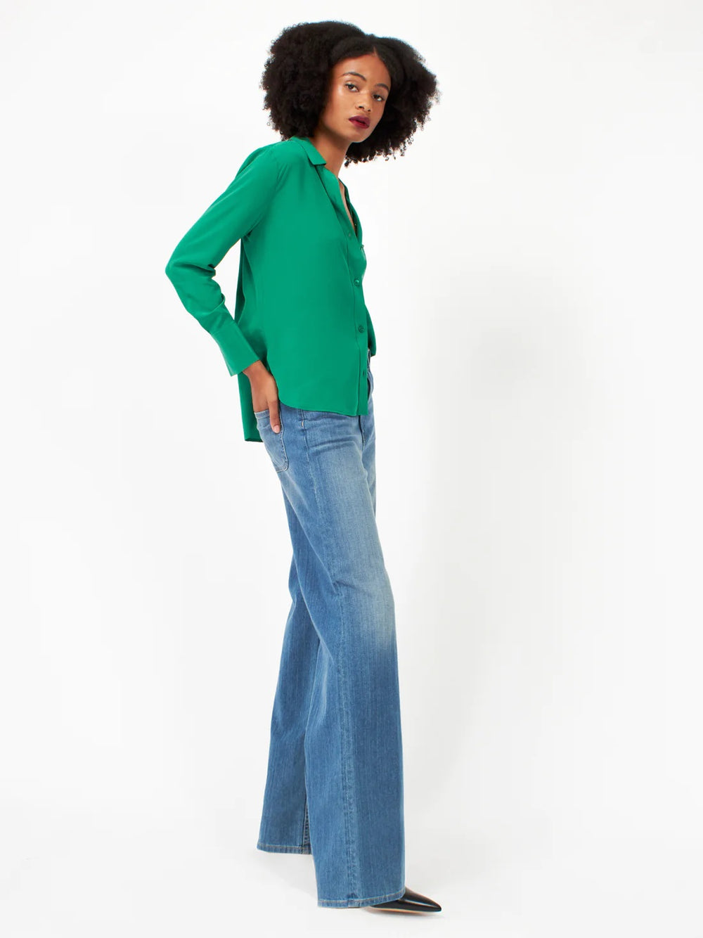 Equipment Silk Leona Shirt - Lush Meadow