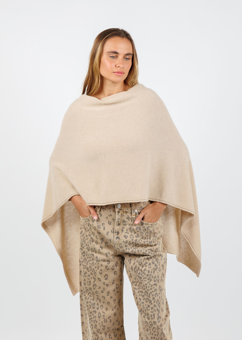 BK Lydia Lurex Topper in Chai/Gold available at Barbara Katz