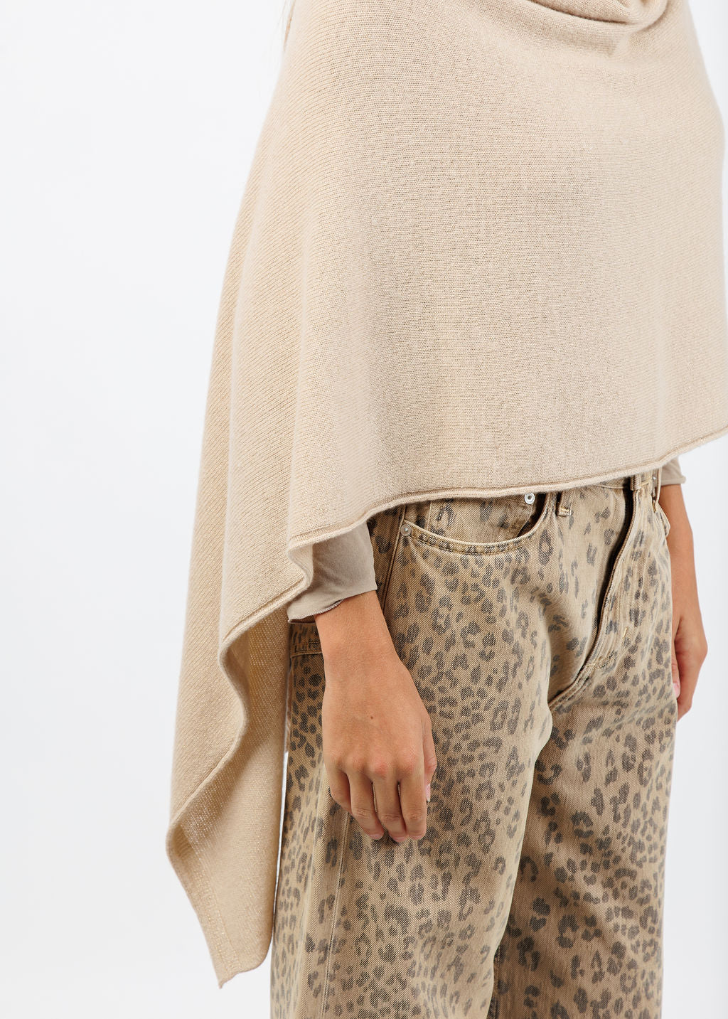 BK Lydia Lurex Topper in Chai/Gold available at Barbara Katz
