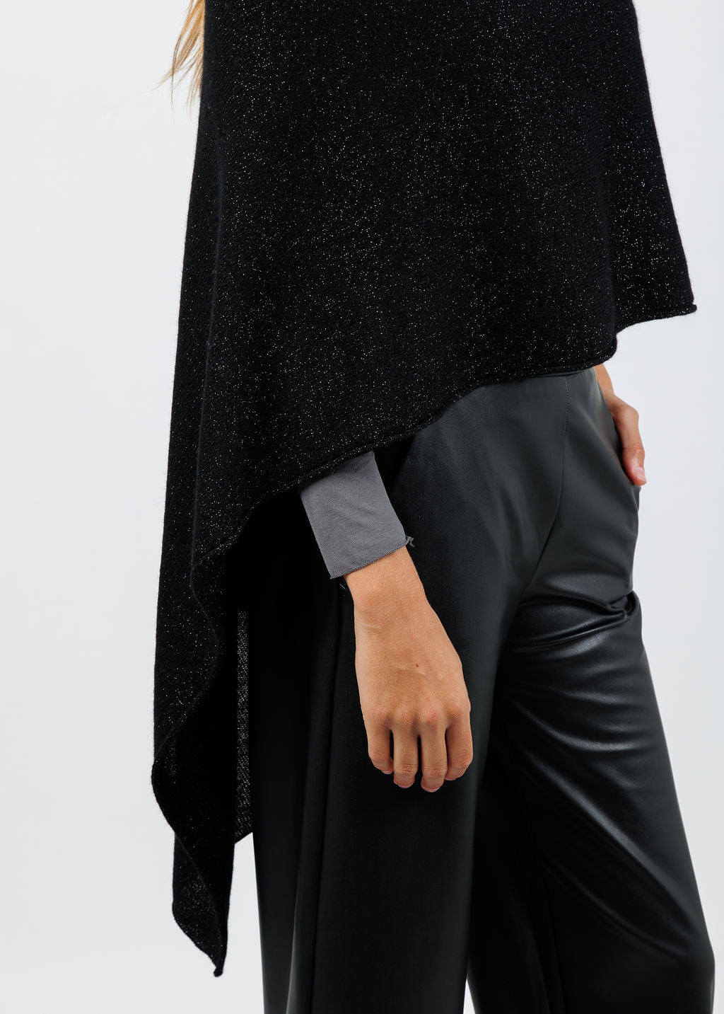 BK Lydia Lurex Topper in Ebony/Black available at Barbara Katz