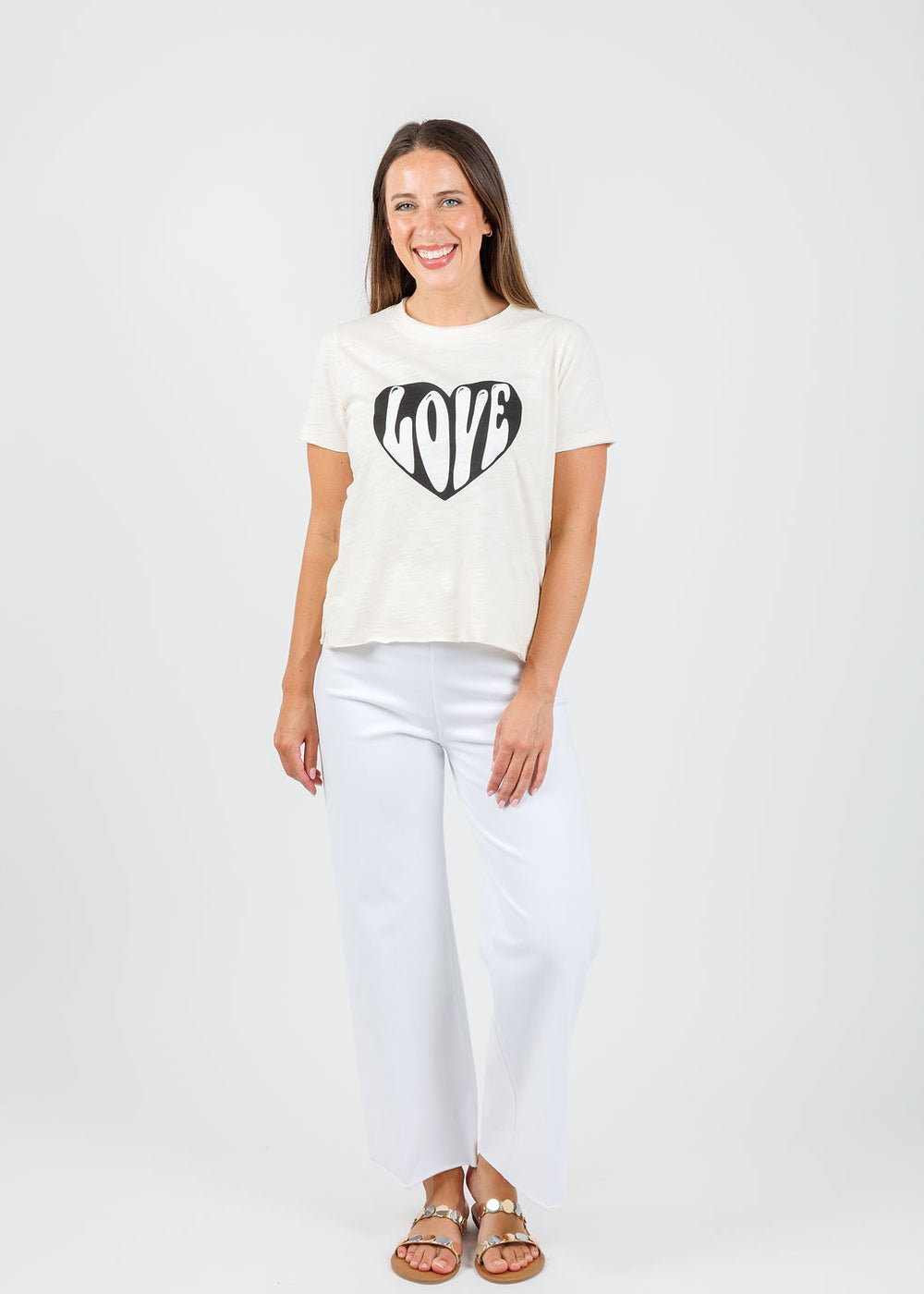 Lysse Erin Hi Waist Wide Leg Denim Pants in White available at Barbara Katz