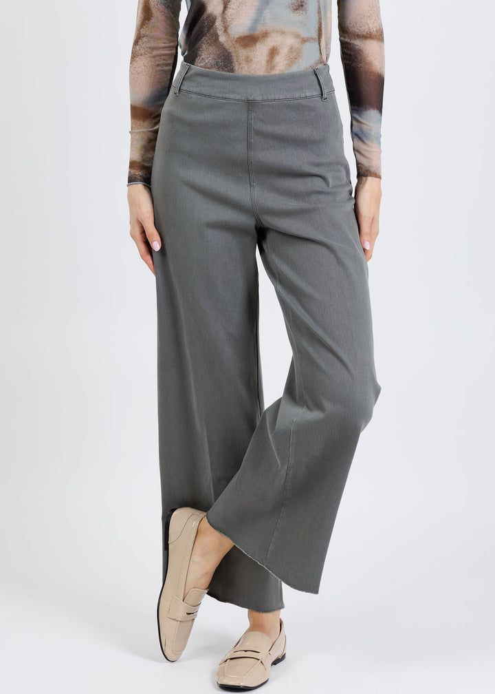 Lysse Erin High Waist Wide Leg Denim Pants in Antique Wash Charcoal available at Barbara Katz