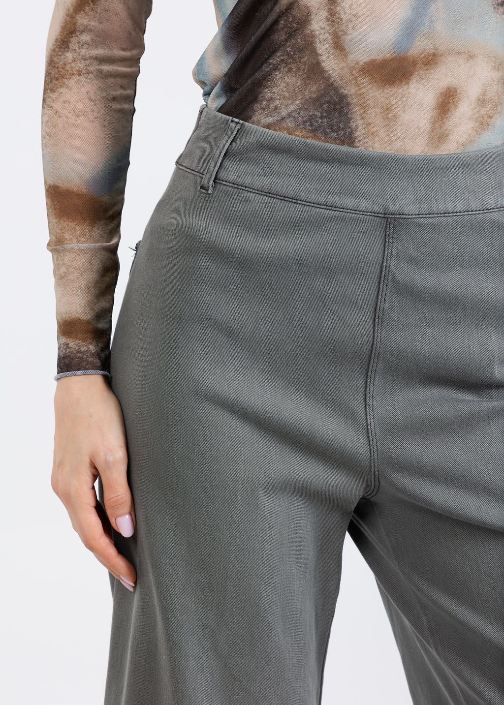 Lysse Erin High Waist Wide Leg Denim Pants in Antique Wash Charcoal available at Barbara Katz