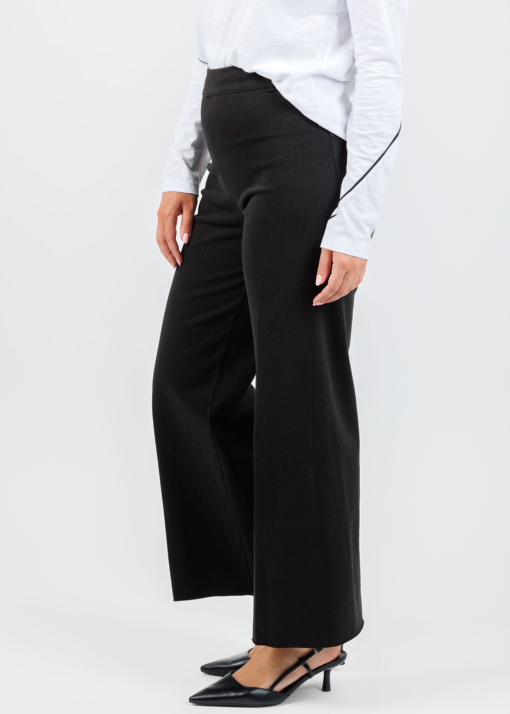 Lysse Erin High Waist Wide Leg Denim Pants - Black