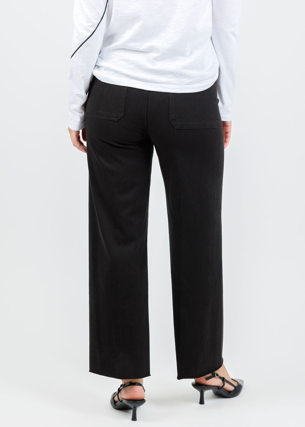 Lysse Erin High Waist Wide Leg Denim Pants - Black
