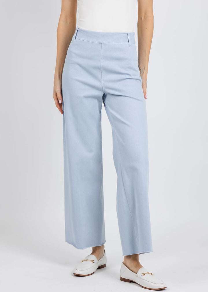 Lysse Erin High Waist Wide Leg Denim Pants in Chalk Blue available at Barbara Katz
