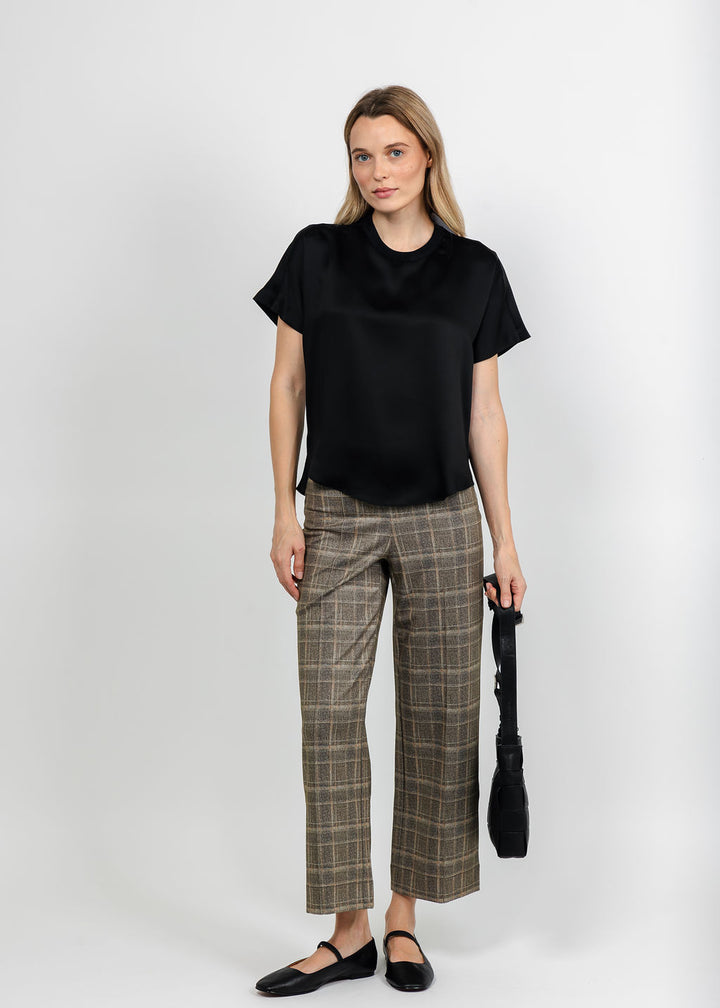 Lysse Livia Crop Pant - Smoked Green Plaid available at Barbara Katz