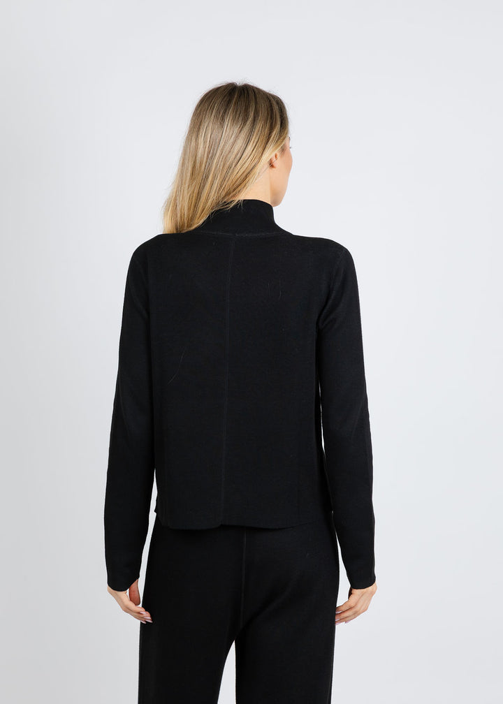 Lysse Reversible Cashmere Zip Up Jacket in Black Pearl/Grey available at Barbara Katz