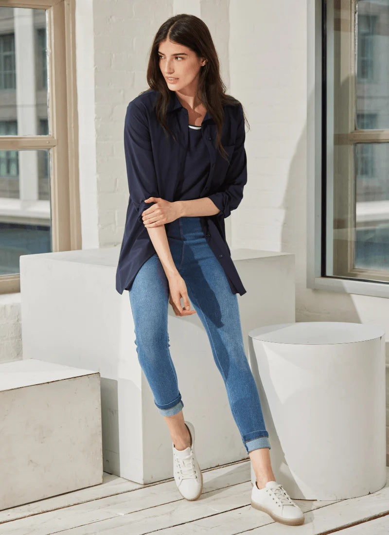 Schiffer Tech Button Down - Navy