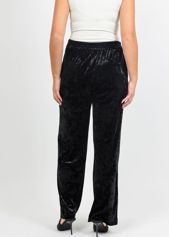 Lysse Shay Crushed St Velvet Suit Pant in Black available at Barbara Katz